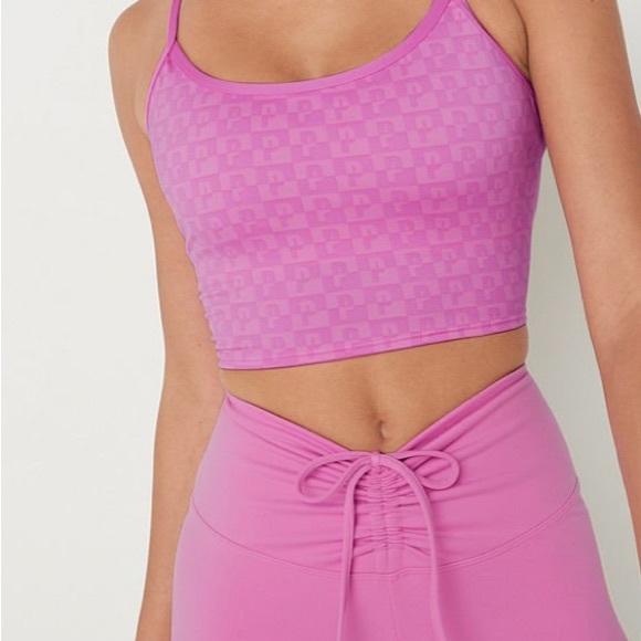 NWT Pink Adjustable Waist Ruched V Leggings - Pink Blossom - Picture 2 of 10